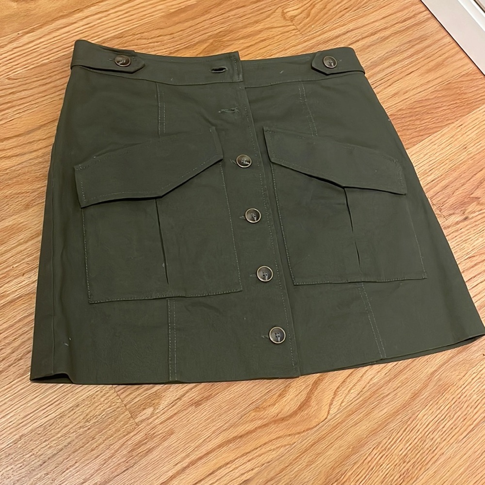 Green jean skirt